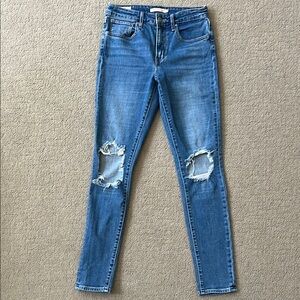 Blue Distressed Women Jeans